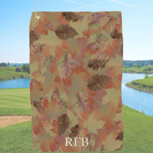 Brown Custom Monogram or Name Camo Golf Towel