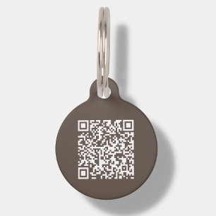 Brown Custom QR Code   Scan Pet ID Tag