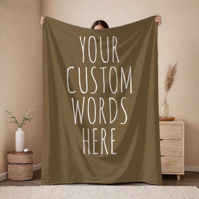 Brown Custom Text Blanket Gift for Mum and Dad (Custom Message Blanket Gift for Mom, Dad, Grandma, Grandpa, Teachers, Friends & Coworkers)