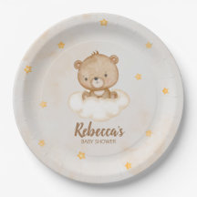 Brown Cute Bear Baby Shower