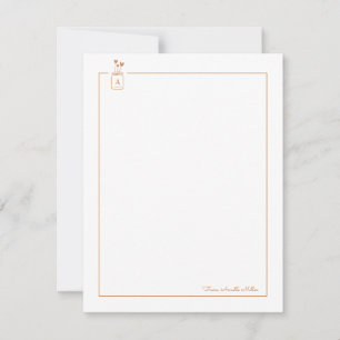 Brown Cute Hearts Mason Jar Personal Stationery Card