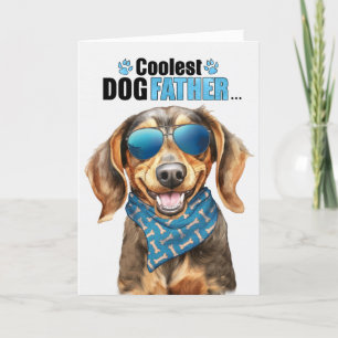 Brown Dachshund Dog Coolest Dad Father's Day Holiday Card