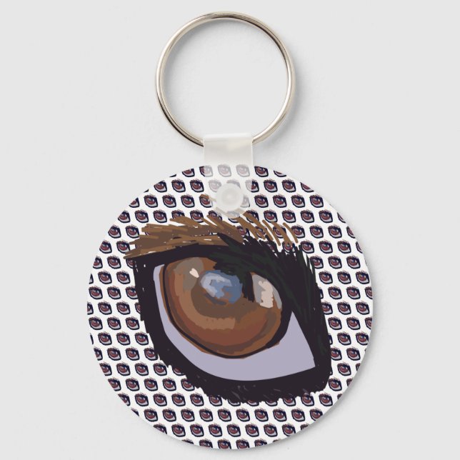 Brown Dachshund Eye Key Ring (Front)