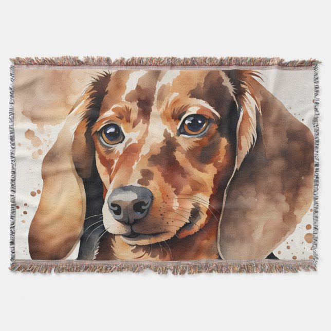 Brown Dachshund  Throw Blanket (Front)