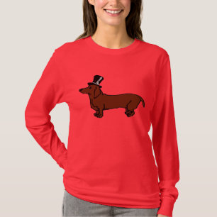 Brown Dachshund Top Hat
