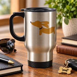 Brown Dachshund Wiener Dog Travel Mug