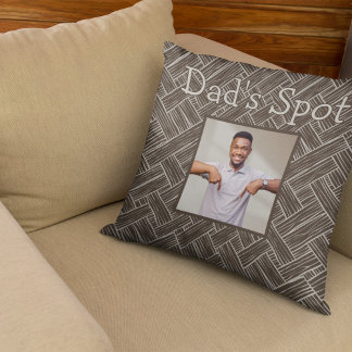 Brown Dad's Spot Couch Photo Father's Day Gift Cushion