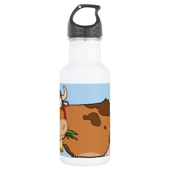 Brown Dairy Cow 532 Ml Water Bottle (Front)