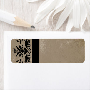Brown Damask Address Labels -