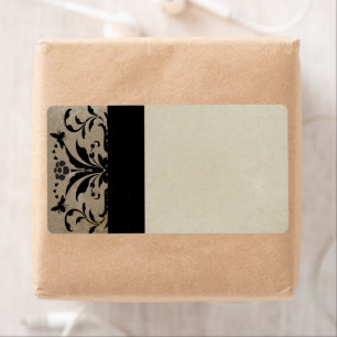 Brown Damask  Address Shipping Labels -