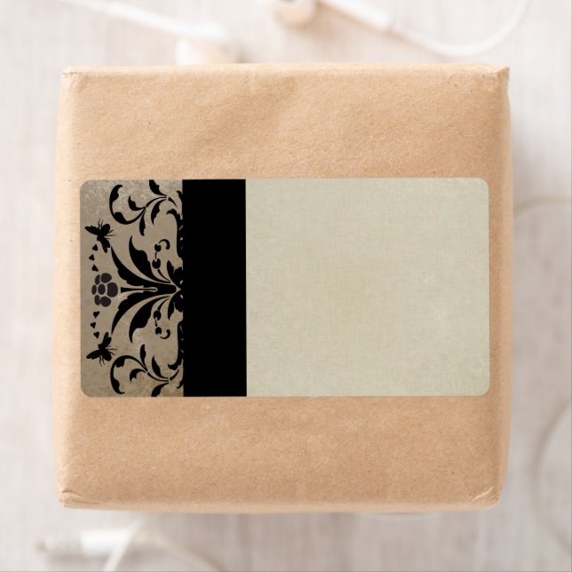 Brown Damask  Address Shipping Labels - (Insitu)
