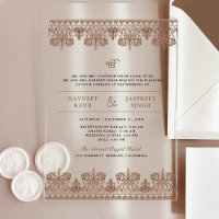Brown Damask Border Anand Karaj Sikh Wedding