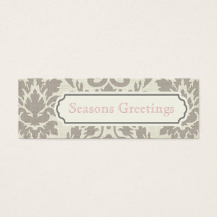 Brown Damask Gift Tags, Profile Cards