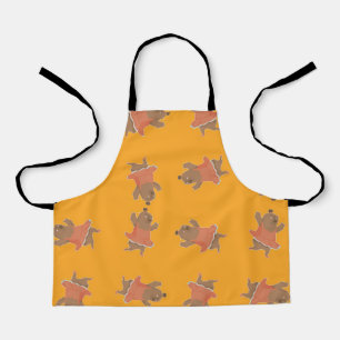 Brown dancing ballerina bear apron