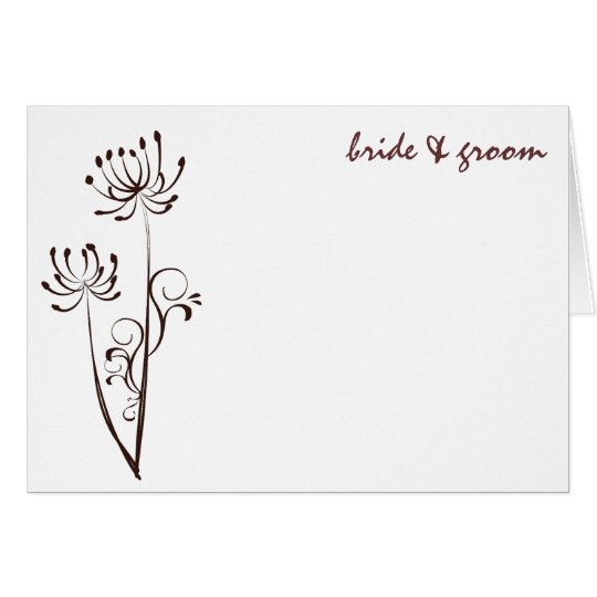 Brown Dandelion Thank You Card