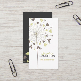 Brown Dandelions Love Hearts Whimsy Profile Card