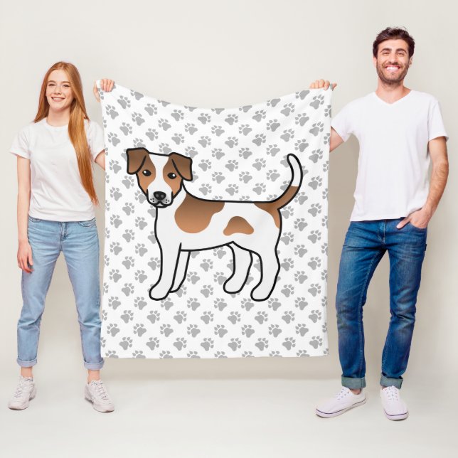 Brown Danish-Swedish Farmdog Cute Cartoon Dog Fleece Blanket (In Situ)