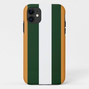 Brown, dark green and white stripes iPhone 11 case