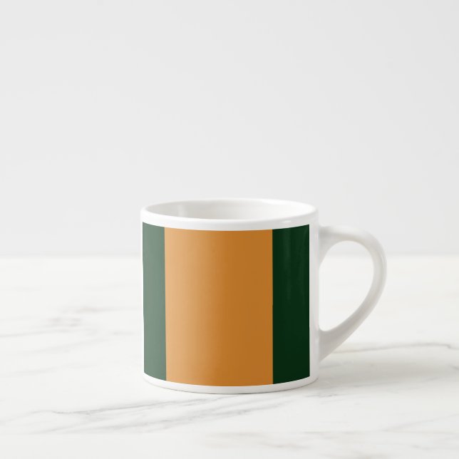 Brown, dark green and white stripes espresso cup (Right)