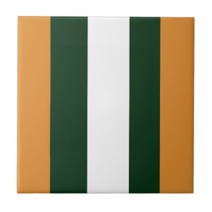 Brown, dark green and white stripes tile
