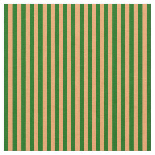 Brown & Dark Green Coloured Lines Pattern Fabric