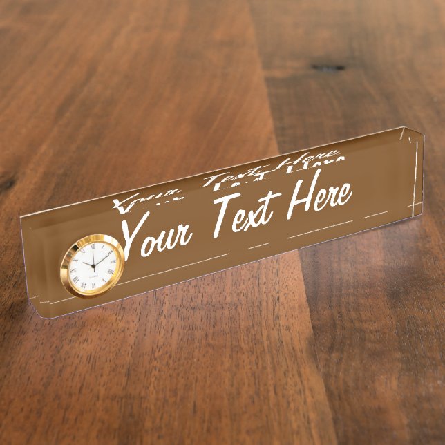 Brown Decor Colour You Can Customise Nameplate (Side)