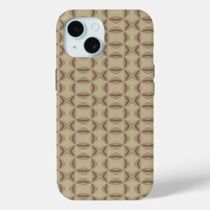 Brown decorative triangles pattern iPhone 15 case