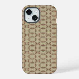 Brown decorative triangles pattern iPhone 15 case