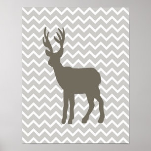 Brown Deer w/ Chevron Poster