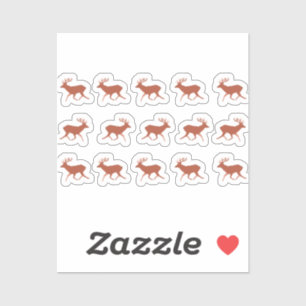 Brown Deer Walking Festive Pattern  