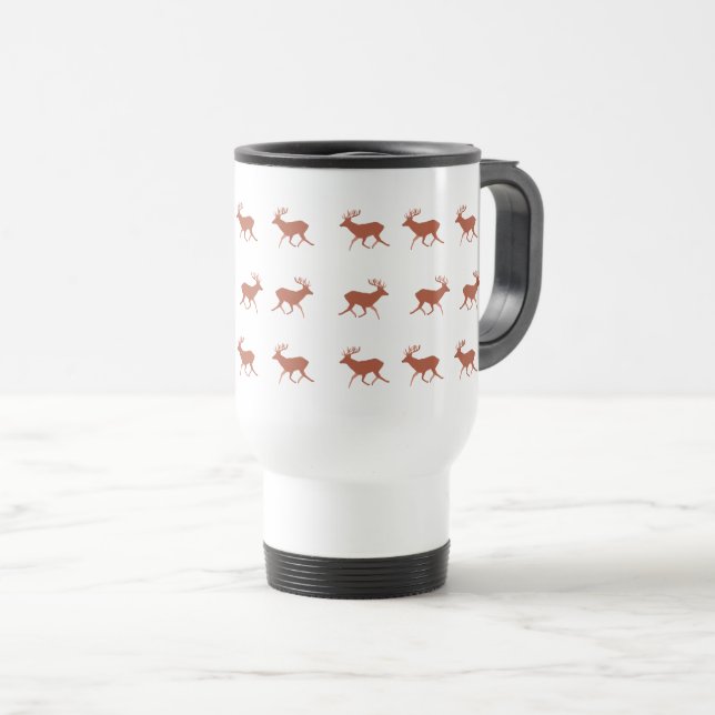 Brown Deer Walking Festive Pattern   Travel Mug (Front Right)