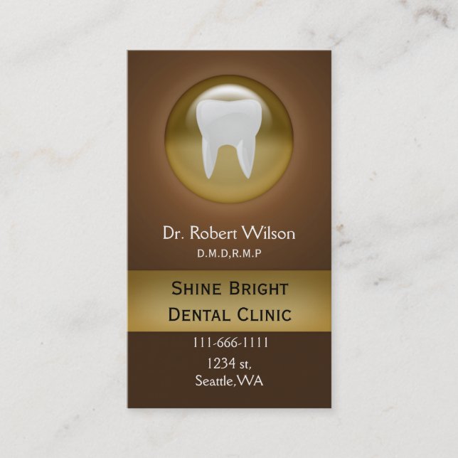 brown Dental businesscards with appointment card (Front)