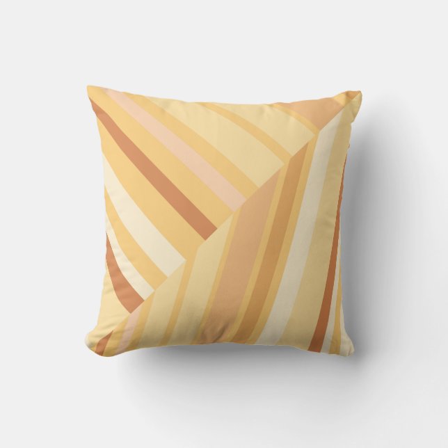 Brown Diagonal Striped Cushion (Front)