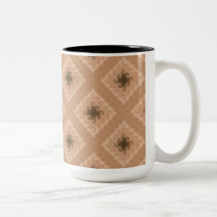 Brown Diamonds Swirl Pattern Coffee Mug
