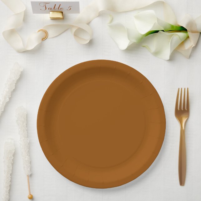 Brown Dinner Paper Plate (Wedding)