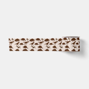 Brown Dinosaurs Satin Ribbon