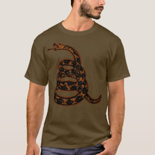 Brown Distressed 80s Retro Forestry Gadsden Snake T-Shirt