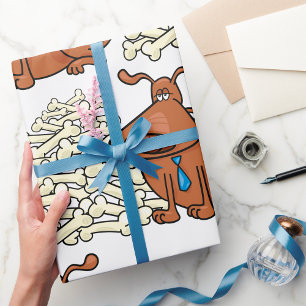 Brown Dog And Bones Wrapping Paper