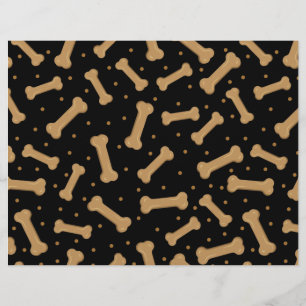 Brown Dog Bone with Black Back Scrapbook Paper