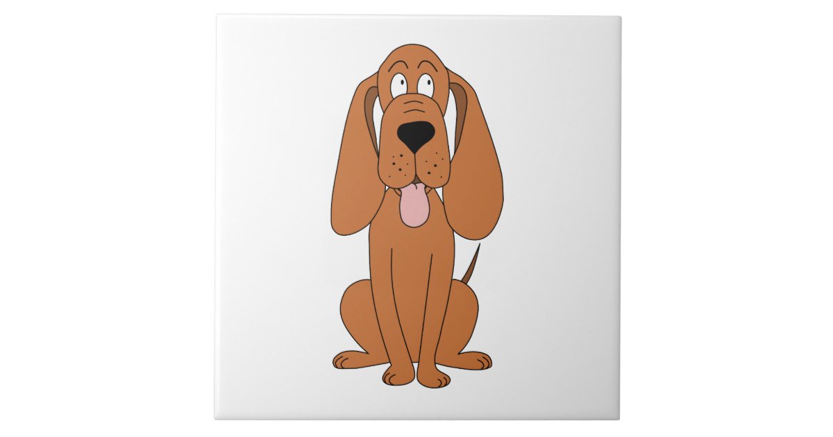 Brown Dog Cartoon. Hound. Tile | Zazzle