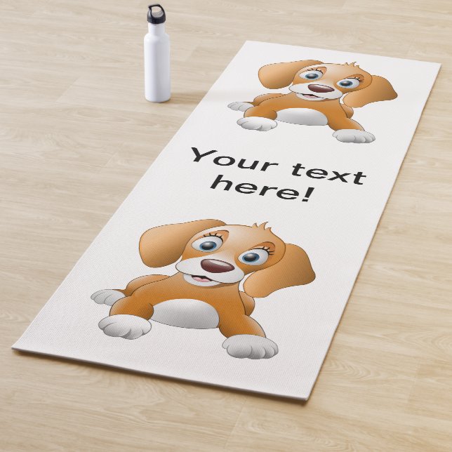 Brown dog clipart yoga mat (In Situ)