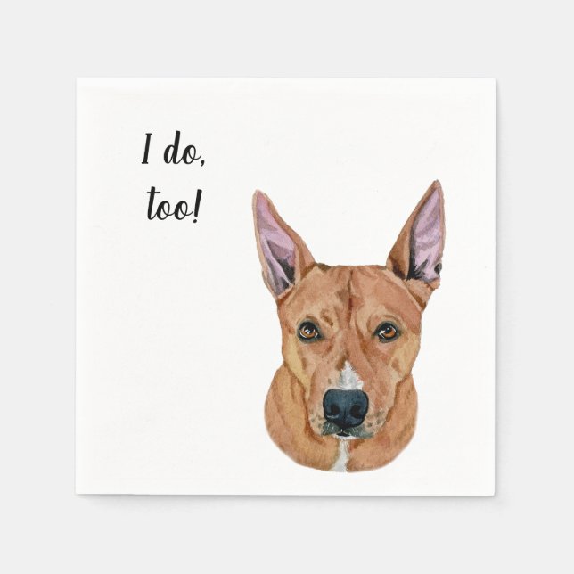 Brown Dog Custom Cocktail Napkin (Front)