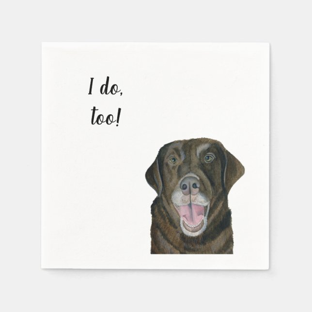 Brown Dog Custom Cocktail Napkin for Weddings (Front)