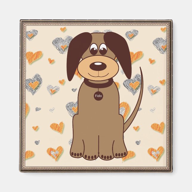 Brown Dog Fridge Magnet (Front)