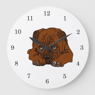 Brown Dog Large Clock