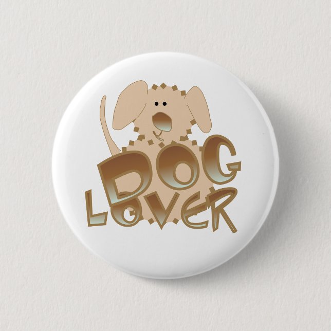 Brown Dog Lover 6 Cm Round Badge (Front)