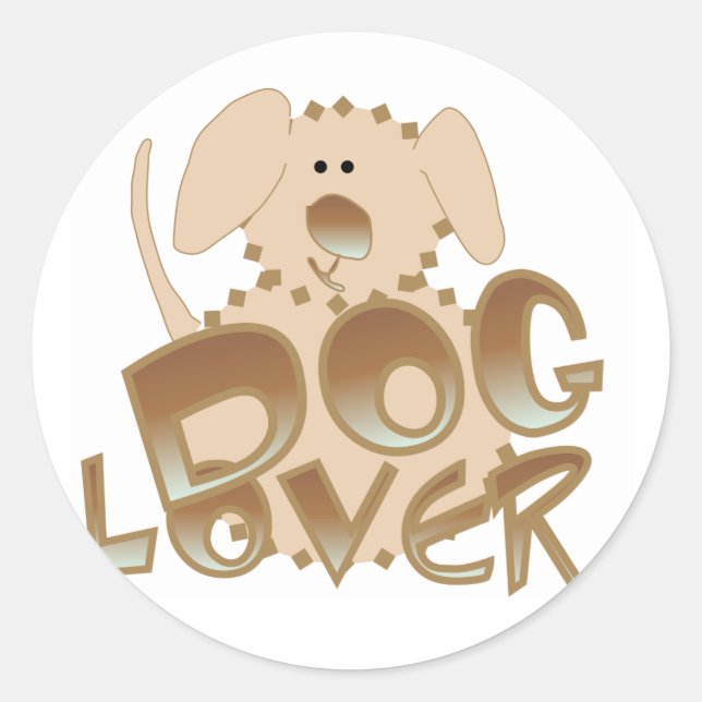 Brown Dog Lover Tshirts and Gifts Classic Round Sticker (Front)