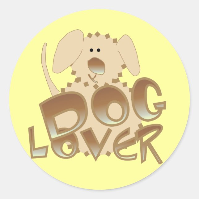 Brown Dog Lover Tshirts and Gifts Classic Round Sticker (Front)
