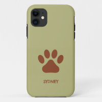 Brown dog paw custom name