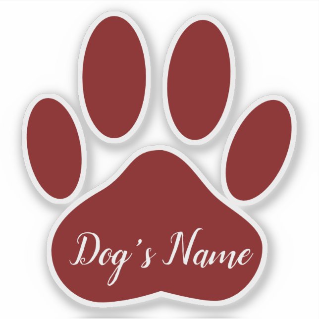 Brown Dog Paw Print With Custom Name Personalized (Front)